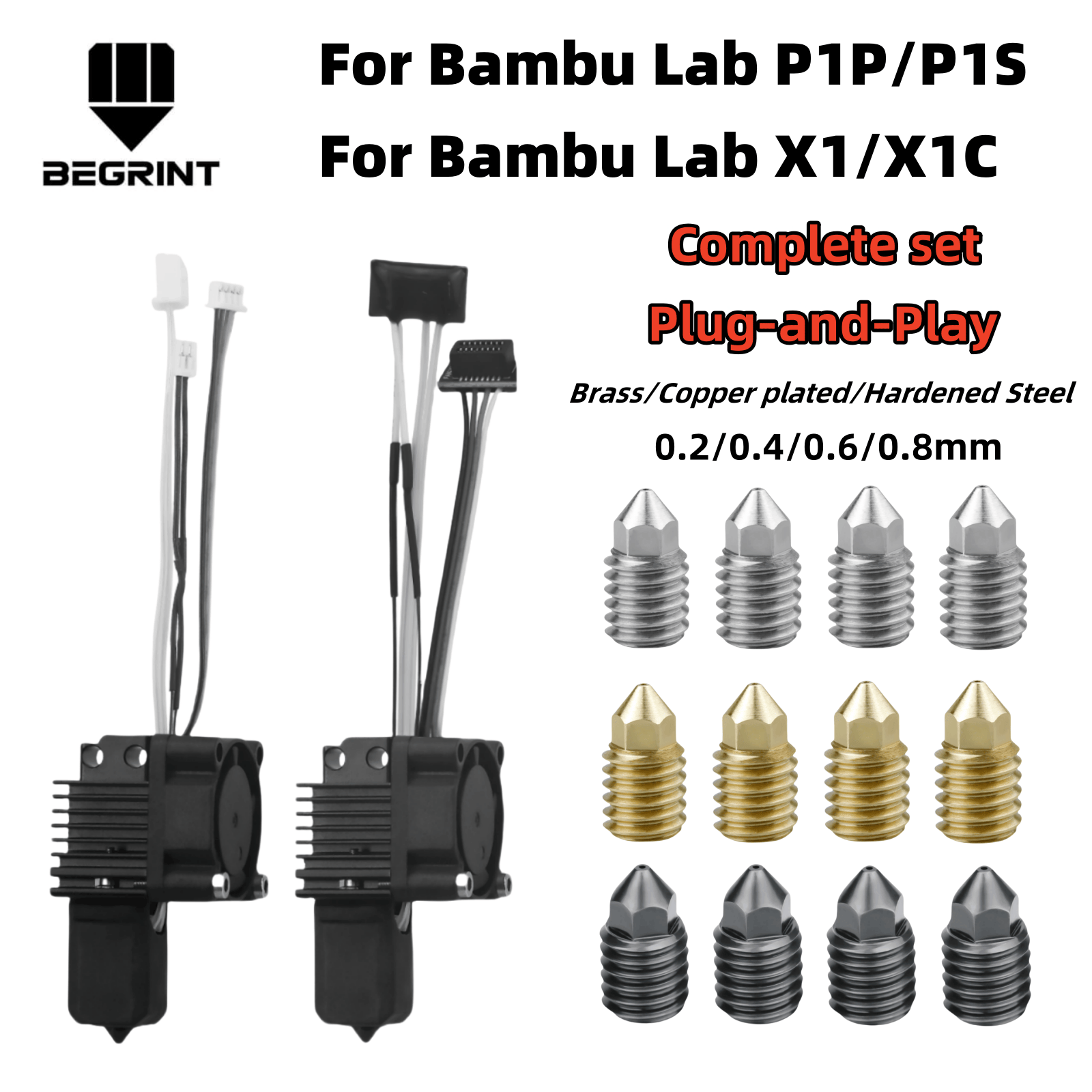 Hotend 0.4Mm - Para Bambu Lab X1C P1P P1S