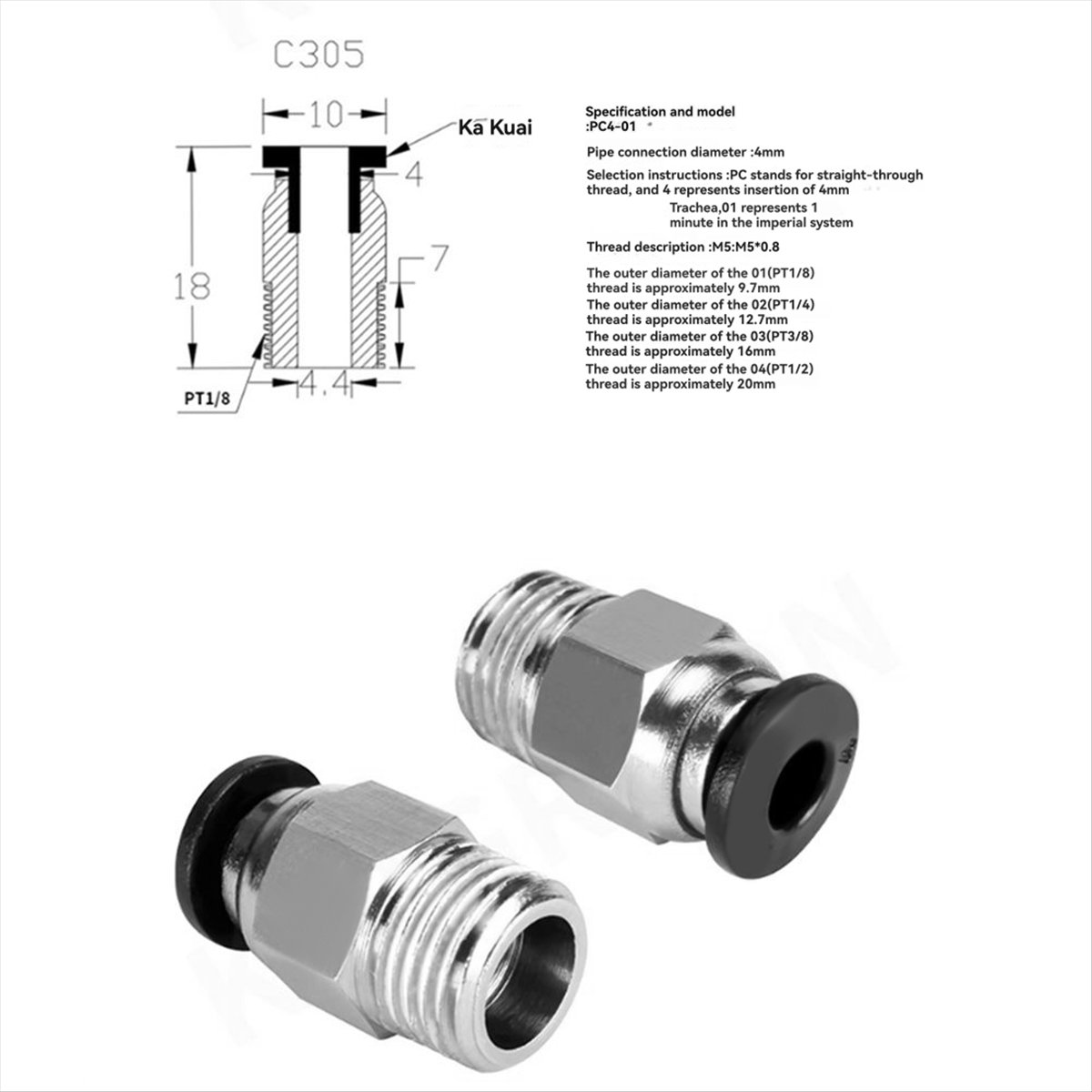 【A60I】 Conector Neumático Rect - Ptfe Tube reseña y precio